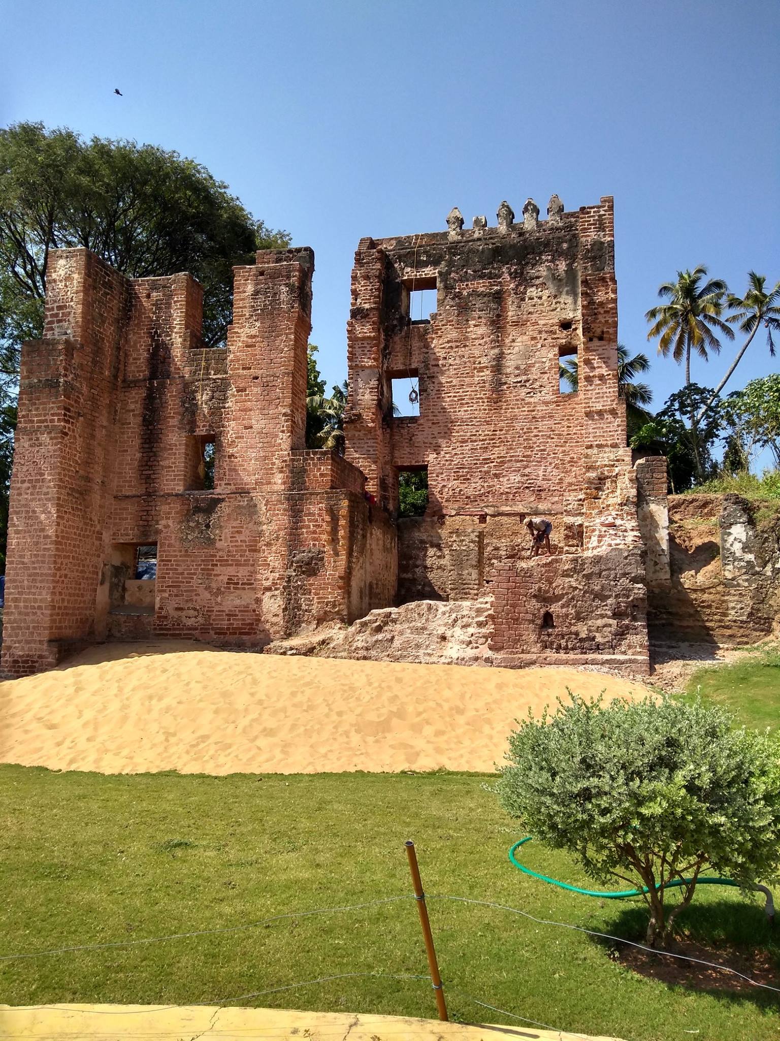 View of ruined St Thomas Fort Kollam